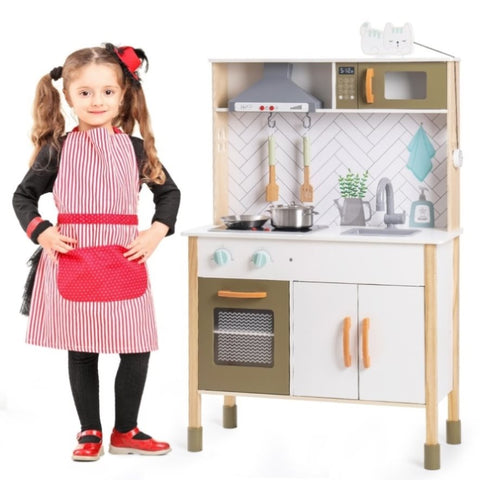ZUN Classic Wooden Kitchen playset, Great Gift for Kids,Suitable for Christmas,Birthday and Party W979104131