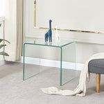 ZUN Small Clear Glass Side & End Table, Tempered Glass End Table Small Coffee Table W32728429