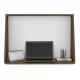ZUN Lewiston 1-Shelf Floating Wall Desk Mahogany and White B06280401