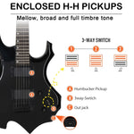 ZUN Flame Shaped H-H Pickup Electric Guitar Kit with 20W Electric Guitar 18532472