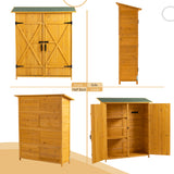ZUN Outdoor Storage Shed with Lockable Door, Wooden Tool Storage Shed with Detachable Shelves and Pitch 28814055