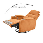 ZUN Swivel Rocking Recliner Sofa Chair With USB Charge Port & Cup Holder For Living Room, Bedroom,light 65642858