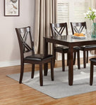 ZUN 7pcs Dining Set Dining Table 6 Side Chairs Clean Espresso Finish Cushion Seats X Design back Chairs HS00F2554-ID-AHD