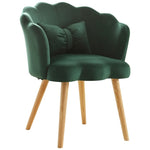 ZUN Vanbow.Velvet Wooden foot casual lotus chair with waist pillow W1521122666