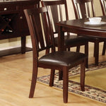 ZUN Set of 2 Side Chairs Dark Espresso Finish Solid wood Kitchen Dining Room Furniture Padded B01182197