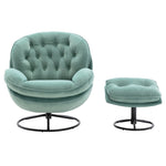 ZUN Accent chair TV Chair Living room Chair with Ottoman-TEAL W67641180