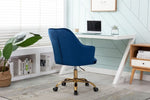 ZUN COOLMORE Velvet Swivel Shell Chair for Living Room ,Office chair , Modern Leisure Arm Chair Navy W39537649