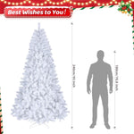 ZUN 8ft White 670 Lights Warm Color 8 Modes 2008 Branch Christmas Tree White 97518293