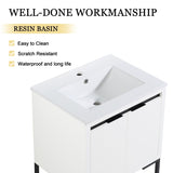 ZUN 24" Freestanding Bathroom Vanity With Two Soft Closing Doors And One Shelf -BVB00124WSGRB W999119447