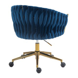 ZUN Modern design the backrest is hand made woven Office chair,Vanity chairs with wheels,Height W2215P147916