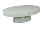 ZUN Premium Oval White Wooden Coffee Table B024127213