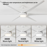 ZUN 100" Ceiling Fans With Lights And Remote W1340131155