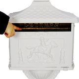 ZUN Cast Aluminum Mail Box,Postal Box , Mailbox Color White W46563687