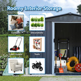 ZUN Outdoor Storage Shed 8 x 6 FT Large Metal Tool Sheds, Heavy Duty Storage House Sliding Doors 95564357