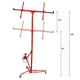 ZUN Drywall Panel hoist Drywall Lift Rolling Panel Hoist Jack Lifter 16ft Red Color W465137159