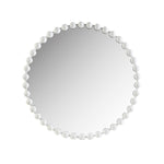ZUN Beaded Round Wall Mirror 36"D B03599373