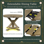 ZUN TREXM Retro Functional Extendable Dining Table with a 12" Leaf for Dining Room and Living Room WF298829AAE