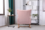 ZUN Baby Room High Rocking Chair Nursery Chair , Comfortable Rocker Fabric Padded Seat ,Modern High W136166449