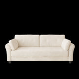 ZUN 2067 Sofa Armrest with Nail Head Trim Backrest with Buttons Includes Two Pillows 79" Beige Velvet W127846498