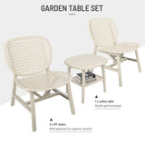 ZUN 3 Pieces Hollow Design Retro Patio Table Chair Set All Weather Conversation Bistro Set Outdoor Table W69167235