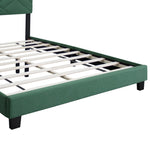 ZUN GREEN QUEEN SIZE BED FRAME WITH ADJUSTABLE HEADBOARD SUPER AFFORDABLE NO BOX SPING REQUIRE W1867P143805