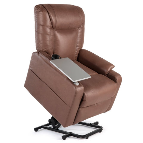 ZUN Brown Oversized Leather Auto Electric Power Lift Massage Recliner Chair Tray+RC 20979896
