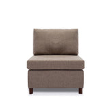 ZUN Middle Module Fabric Linen for Modular Sofa Sectional Sofa Couch Accent Armless Chair, Cushion W1439118859
