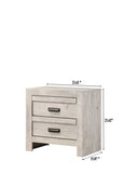 ZUN 1pc Contemporary Nightstand End Table with Two Storage Drawers Rustic Beige Gray Finish Bedroom B011P163879