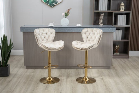 ZUN COOLMORE Bar Stools with Back and Footrest Counter Height Dining Chairs 2PC /SET W39557440
