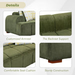 ZUN 103.9" Modern Couch Corduroy Fabric Comfy Sofa with Rubber Wood Legs, 4 Pillows for Living Room, WF309991AAF