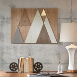 ZUN Layered Triangles Wood Wall Decor B03596593