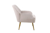 ZUN Modern Mid Century Chair velvet Sherpa Armchair for Living Room Bedroom Office Easy Assemble W136166610