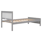 ZUN Twin Bed with Headboard and Footboard for Kids, Teens, Adults,with a Nightstand,Grey W50459229