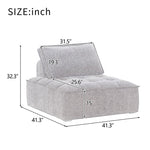 ZUN Upholstered Seating Armless Accent Chair 41.3*41.3*32.8 Inch Oversized Leisure Sofa Lounge Chair WF300862AAE