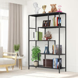 ZUN 5-Tier Metal Industrial Bookshelf - 59in Height, 39in Width,Rustic Black Display Shelves,Bookcase 38615844