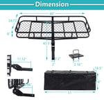 ZUN 60" x 24" x 6" Hitched Mounted Folding Cargo Basket with a 500 lb Capacity for Car SUV Truck 19788911