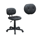 ZUN Low-Back Adjustable Office Chair with PU Leather, Black SR011676