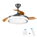 ZUN 42 Inch Retractable Ceiling Fan with Lights Remote Control, Dimmable Modern Fandelier Ceiling Fan W1187113799