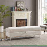 ZUN Storage Bench Solid Color 2 Seater Furniture Living Room Sofa Stool 62811881