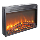 ZUN 26 inch electric fireplace insert, ultra thin heater log set & realistic flame, remote control W1769103309