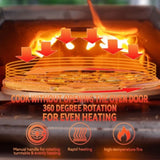 ZUN Semi-Automatic Silver 12 Outdoor Pizza Oven Portable Wood Fired Pizza Oven Outdoor Cooking Pizza W2196134327