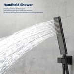 ZUN Male NPT Faucet with Hand Shower, Matte Black Waterfall Bathtub Shower Faucet Set, Wall Mount 36394677