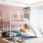 ZUN Twin Over Twin Metal Bunk Bed ,Metal Housebed With Slide,Three Colors Available. MF291674AAK