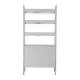 ZUN Jozsef 76'' H x 36'' W Solid Wood Ladder Bookcase-PEBBLE W1137133849