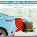 ZUN 60" x 24" x 6" Hitched Mounted Folding Cargo Basket with a 500 lb Capacity for Car SUV Truck 19788911