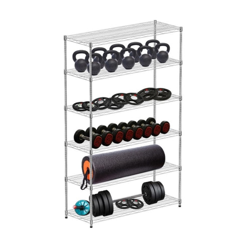 ZUN 6 Tier Chrome Plated Heavy Duty Adjustable Shelves and Racks, Each Wire Shelf Holds 300 lbs, Ideal W1668113634
