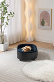ZUN Scandinavian style Elevated Dog Bed Pet Sofa With Solid Wood legs and Black Bent Wood Back, Cashmere W794125935
