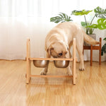 ZUN Elevated Dog Bowls Medium Large Sized Dogs, Adjustable Heights Raised Dog Feeder Bowl with Stand W2181P163656
