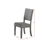 ZUN Set of 2 Upholstered Fabric Dining Chairs, Grey SR011773