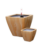 ZUN 2-Pack Smart Self-watering Planter Pot for Indoor and Outdoor - Light Wood - Square Cone B046P144623